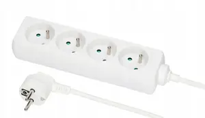 Jonex PS-470 Power Extension Cord, 4 Sockets, 10A, 1.5m, 3x1mm² Cable, White