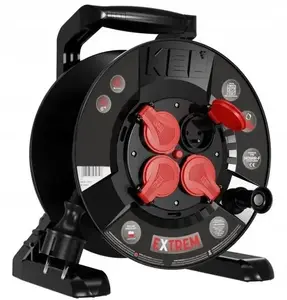 Кабельный барабан Plastrol EXTREME LINE 15м, 4 розетки, IP44, 16A, H05RR-F 3x1.5