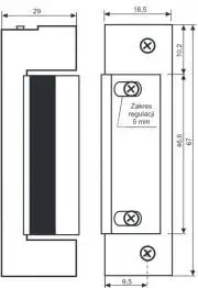 Электромеханическая защелка Łucznik 1410-12AC/DC симметричная NC