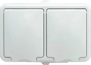 KOS HYDRO LINE Double Hermetic Socket with Earthing 16A IP44 with Solid Flap White