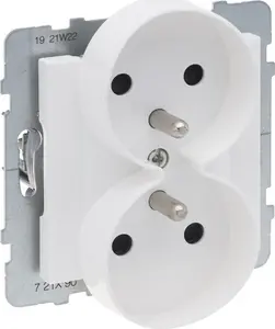 Legrand SUNO dubultā kontaktligzda 2x2P+Z, 16A 250V, alumīnija, ar automātiskajām spailēm un aizsargžalūzijām