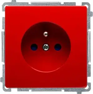 Розетка одинарная с заземлением Kontakt-Simon Simon Basic 16A 250V красная