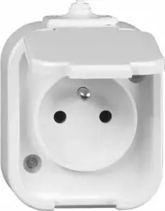 Timex BURSZTYN Single Hermetic Wall Socket with Grounding IP44 White GNt-16B