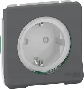 Schneider Electric Mureva Styl Schuko Socket Mechanism, Screw Terminals, IP55, Anthracite
