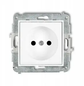 Karlik MINI Single Socket Mechanism 2P without Earthing with Shutter, Matte White