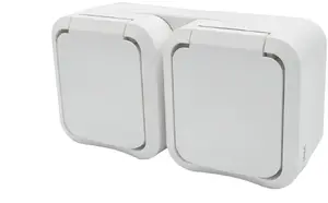 Düwi Aqua Pro Double Surface-Mounted Socket with Grounding IP55 White