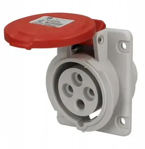 Spamel SP23330 Angled Panel Socket 16A 4P 400V IP54