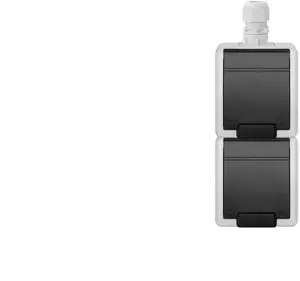 ELEKTROPLAST AQUANT 2K Double Surface-Mounted Socket with Grounding 2x2P+Z Vertical IP65 Grey