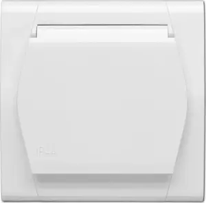 Розетка одинарная Elektro-Plast FESTA 2P+Z IP44 с крышкой белая