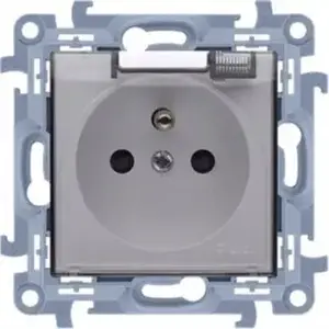 Kontakt-Simon Simon 10 Single Socket Outlet IP44 with Gasket and Shutter, Transparent Flap, White, 16A