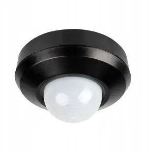 Датчик движения Kanlux SENTO-O-WT-B 3xPIR, 2000ВА, 360 градусов, IP44/20, круглый, черный