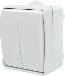 Düwi Aqua Plus 40223 Surface-Mounted Double Switch IP44 White