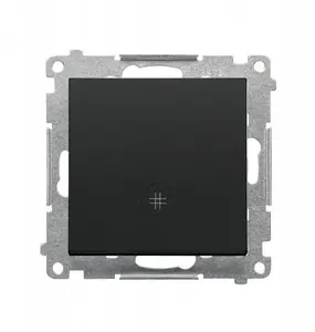 Kontakt-Simon TW7L.01/149 Intermediate Switch with LED Backlight and Staircase Symbol, 10 AX, 250 V, Quick Connection, Matte Black