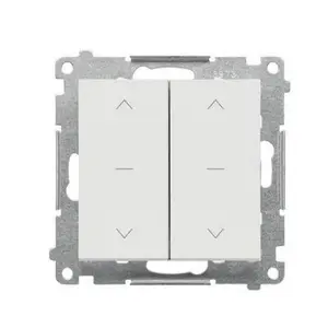 Kontakt-Simon Simon Double Roller Blind Switch 1-0-2 Module, 10 A, 250 V, Quick Connect, Matte Light Gray