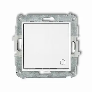 Karlik MINI 25MWP-4 Momentary Push-Button Switch Mechanism for Doorbell, Matte White