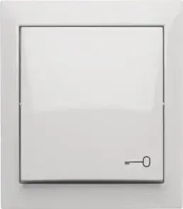 Kontakt-Simon Aquaclick Momentary Push-Button with Key Symbol, 10 AX, 250 V, White
