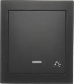 Kontakt-Simon Simon Aquaclick Light Push Button with Backlight, 10 AX, 250 V, Black