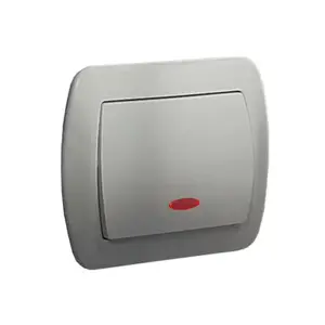 Kontakt-Simon Akord AW1L/26 Single Switch with Illumination, Aluminium, 10A 250V