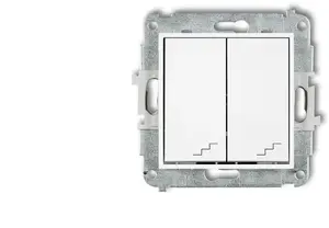 Karlik ICON Double Staircase Switch Mechanism, Matte White, 25IWP-33