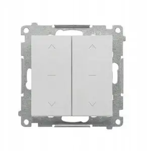 Kontakt-Simon 55 Double Roller Blind Switch 1-0-2 Module, 10 A, 250 V, Matte Aluminum
