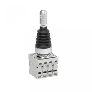 LOVATO Electric LPSJ401 22mm 4-Way Metal Joystick Switch, Non-Spring Return, with Adapter and 4 NO Contacts