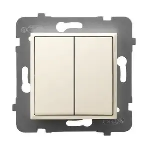 Ospel ARIA ŁP-10U/m/27 Double Staircase Switch, 10A 250V, Ecru