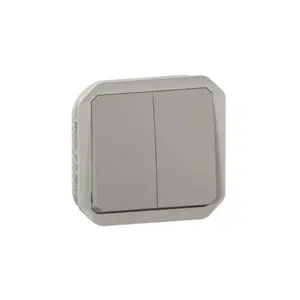 Двойной выключатель Legrand 069525L Plexo, механизм 10AX 250В переменного тока, серый