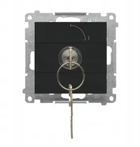 Kontakt-Simon Simon TW1K.01/149 atslēgas slēdzis, vienpolu, 2-pozīciju 0-I, N/O kontakts, 5A 250V, matēti melns