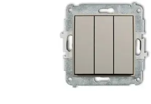 Механизм тройного выключателя Karlik MINI, цвет серо-коричневый (taupe), 60MWP-7