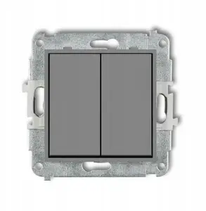 Karlik 27IWP-44.2 Double Push-Button Switch Mechanism, Two Keys, Separate Power Supply, Matte Gray