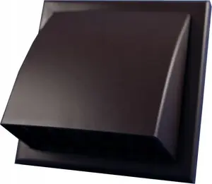 Ventika MW152AZPKBR Wall Vent with Backdraft Damper and Hood, 150mm, Brown