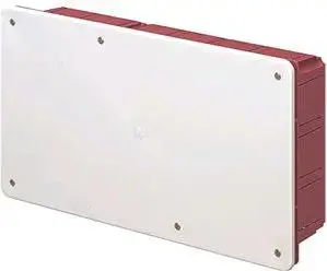 Elettrocanali 350 Series Flush-Mounted Distribution Board with Cover, Red-White