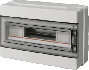 Elettrocanali Modular Distribution Board 1x18 Surface Mounted IP65 with Transparent Door and N+PE Terminals