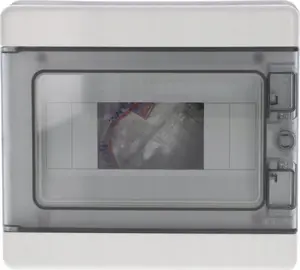Elettrocanali 620 Series Surface Mounted Modular Distribution Board 1x8 Modules IP65 with Transparent Door and N+PE Terminal Blocks