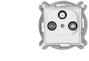Karlik MINI antenas ligzdas mehānisms 2 izejas SAT + TV matēti balts