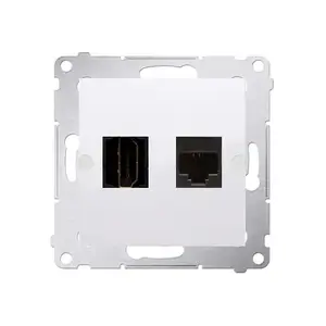 Розетка Kontakt-Simon DGHRJ45.01/11 HDMI и RJ45 категории 6, белая