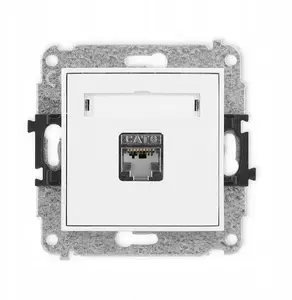 Механизм компьютерной розетки Karlik MINI 1xRJ45 кат. 5e 8-контактный матовый белый