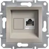 Компьютерная розетка Schneider Electric Asfora категории 5e UTP, коричневая, без рамки