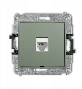 Механизм компьютерной розетки Karlik MINI, 1xRJ45, категория 6, 8-контактный, шалфей