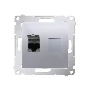 Компьютерная розетка Kontakt-Simon D61E.01/43 RJ45 категории 6 экранированная, серебристая