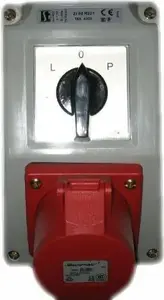 Spamel ZI02R361 Installation Set with 32A 4P L-0-P Socket Red
