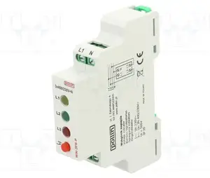 Pollin WN-3FK-P 3-Phase Modular Indicator Light, Yellow/Red/Green, 10-250V AC with TEST Button