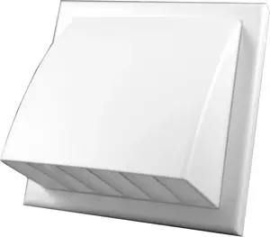 Ventika MW152AZPK Wall Vent with Backdraft Damper and Hood, 150mm, White