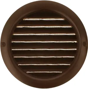 Ventilācijas režģis apaļš Ventika MW100KOBR ar sietu un atloku 100mm brūns