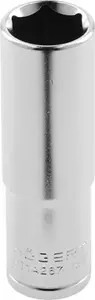 Högert Technik 1/2" Hexagonal Long Socket, 13 mm, Chrome Vanadium Steel
