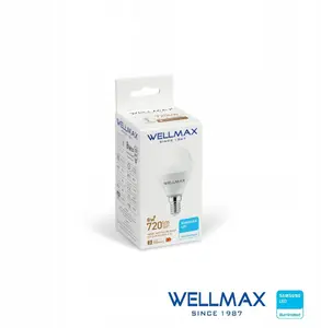 Wellmax LED Bulb 8W E14 Globe 720lm 4000K Neutral White Samsung LED