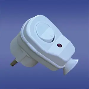 Угловая разборная вилка Elektroplast AWA-ŁK с выключателем и индикатором 16А 2P белая