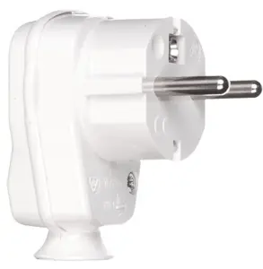 PCE Angled Plug 10/16A 2P+E IP20 Uni-Schuko White