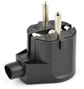 Düwi 24033 Angled Plug 2P IP20 16A 250V Black
