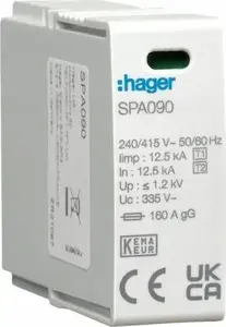 SPD modulis T1+T2 MOV 1P L-N 12.5kA In 12.5kA Imax 50kA Up 1.2kV SPA090